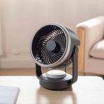 Air Circulation Fan Automatic Oscillating Head Desktop Fan With LED Light(Grey)