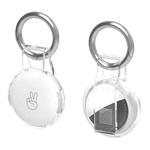 For Airtag Back Clip Keychain Locator Protective Case Anti-lost Device Cover(Transparent)