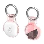 For Airtag Back Clip Keychain Locator Protective Case Anti-lost Device Cover(Transparent Pink)