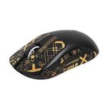 For Logitech GPW 2-Generation Mouse Anti-Slip Stickers Absorb Sweat Paste, Color: Black Gold Print Half Surround