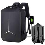 15 inch Multifunctional Waterproof Business Sports Laptop Backpack with USB Port(Black)