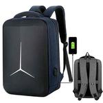 17 inch Multifunctional Waterproof Business Sports Laptop Backpack with USB Port(Navy Blue)