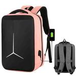 17 inch Multifunctional Waterproof Business Sports Laptop Backpack with USB Port(Pink)