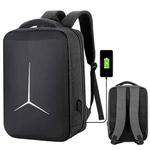 15 inch Large-Capacity Waterproof Business Commuter Laptop Backpack with USB Port(Simplified Gray)