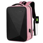 16 inch Large Capacity Password Lock Anti-Theft Laptop Backpack With USB Port(Pink)