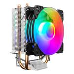 COOLMOON Frost Double Copper Tube CPU Fan Desktop PC Illuminated Silent AMD Air-Cooled Cooler, Style: P2 Magic Moon Edition Single Fan