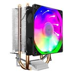 COOLMOON Frost Double Copper Tube CPU Fan Desktop PC Illuminated Silent AMD Air-Cooled Cooler, Style: P2 Streamline Edition Single Fan