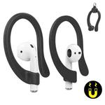 AhaStyle PT78 1pair Wireless Earphones Magnetic Silicone Storage Anti-Loss Earhooks For Apple AirPods 1 / 2 / 3 / Pro / Pro 2(Black)