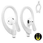 AhaStyle PT78 1pair Wireless Earphones Magnetic Silicone Storage Anti-Loss Earhooks For Apple AirPods 1 / 2 / 3 / Pro / Pro 2(White)