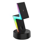 For Apple Series 3 In 1 RGB Light Magsafe Magnetic Mobile Phone Holder Wireless Charger(Black)
