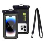 For 6.9-Inch Phone Outdoor Swimming Touch Screen Floating IPX8 30m Waterproof Bag(Black Green)