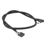 60cm Motherboard USB 9Pin To Type-C Elbow Data Cable Braided Network Cable(Black)