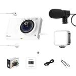 High-Definition CCD Digital Camera 64 Million WiFi Card Camera, Color: White + Microphone/Fill Light/Headphone Cable