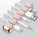 AhaStyle PT125 Aluminum Alloy + Silicone 5 Holes Position Cable Holder Desktop Data Cable Clip(Pink)