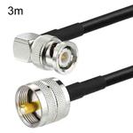 3m BNC Male Right Angle To UHF PL259 Male RG58 Coaxial Cable