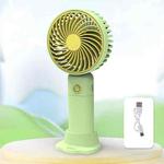 Desktop USB Charging Small Fan Portable Cell Phone Holder Handheld Fan(Green)