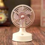 Retro Desktop USB Charging Small Fan 90 Degree Adjustable Angle Fan(Milk White)