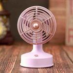 Retro Desktop USB Charging Small Fan 90 Degree Adjustable Angle Fan(Purple)