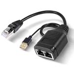 Network Cable 1 In 2 RJ45 Simultaneous Internet Access Male Adapter Cable