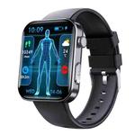 F300  2.1-Inch Screen Smart Watch Supports Bluetooth Calls/ECG/Blood Composition Analysis/50+ Sports Modes, Color: Black Silicone