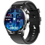 F400  1.55 Inch Screen Smart Watch Support ECG/ Blood Oxygen / Blood Sugar / 150+ Sports Mode, Color: Black Silicone