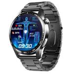 F400  1.55 Inch Screen Smart Watch Support ECG/ Blood Oxygen / Blood Sugar / 150+ Sports Mode, Color: Black 3-Beads Steel