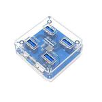 4 x USB 3.0 HUB 5Gbps Transparent Docking Station USB Adapter Splitter(Square)