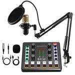 M8 Recording And Singing Live Bluetooth Sound Card Set, Color: Black+Gold Cantilever