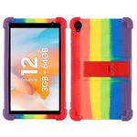 For Blackview Tab 50 WiFi Shockproof Silicone Tablet Case With Holder(Rainbow)