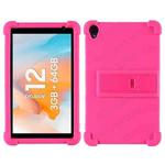 For Blackview Tab 50 WiFi Shockproof Silicone Tablet Case With Holder(Rose Red)