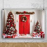 120x80cm Christmas Wreath Snow Scene Photography Background Curtain, Color: 11422037