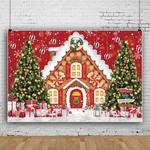 120x80cm Christmas Wreath Snow Scene Photography Background Curtain, Color: 12805218