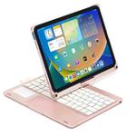 For iPad 10th Gen 10.9-inch 2022 Tablet Bluetooth Keyboard With Backlight 360 Degree Rotation(Rose Gold)