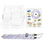 For Fujifilm instax mini SE Photo Bag Crystal Case Shoulder Strap Rope Sticker Set(Purple Pet Dog)