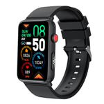 Smart Watch Ring ECG Temperature Heart Rate Blood Pressure Health Bluetooth Talking Watch, Color: Black Silicone