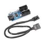 30cm Motherboard 9Pin USB2.0 1 In 2 Extension Cable With Chip Support Multiple Interface For Shared Use