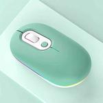 Rechargeable Illuminated Silent Wireless Mouse, Style: 2.4G+Bluetooth Green