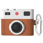 For AirPods Pro / Pro 2 Earphone Silicone Retro Camera Design Cover Protective Case(Brown)