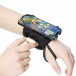 Rotating Wrist Phone Strap Coin Purse Touchable Phone Wristband Can Hold Cards, Change and Keys(Black)