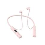 M226 Neck-Hanging In-Ear Pentatone Wired Sports Digital Display Bluetooth Earphone(Pink)