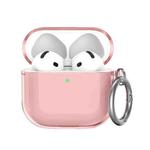 For Airpods 4 AhaStyle WG164 Earphone Anti-Drop TPU Split Protective Case(Transparent Pink)