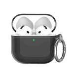 For Airpods 4 AhaStyle WG164 Earphone Anti-Drop TPU Split Protective Case(Transparent Black)