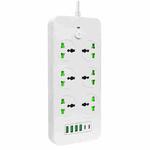 Thunderproof Overload Protection 4USB+2PD+6 Holes Socket, Color: White EU Plug