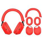 For Sony WH-1000XM5 Bluetooth Headset + Headband + Earmuff Protective Cover(3-in-1 Red)