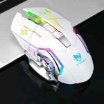 T-WOLF Q13 2.4GHz 6-keys RGB Colorful Light Gaming Wireless Mouse, Color: Single Mode White