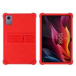 For Lenovo Tab K11 Plus Shockproof Silicone Tablet Protective Case With Holder(Red)