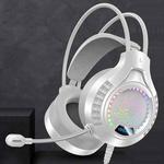 YINDIAO Q7 Colorful Light Computer Wired Headset USB Gaming Headset Dual 3.5mm + USB White