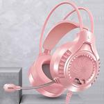 YINDIAO Q7 Colorful Light Computer Wired Headset USB Gaming Headset Dual 3.5mm + USB Pink