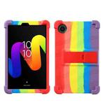 For TCL Tab 8 Gen 2 Shockproof Silicone Tablet Protective Case With Holder(Rainbow Color)