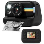 2.0-Inch LED Flash 1080P HD Recording Photo Printing Camera With 3-Rolls Paper, Color: Black